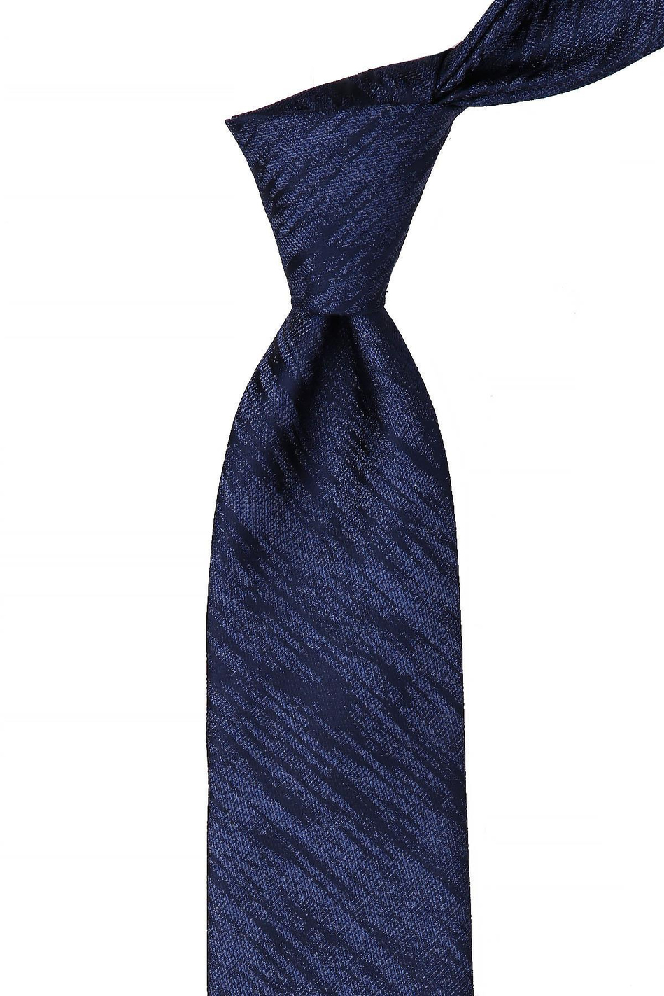 Lacivert Motif Desen Mendilli Klasik Kravat KK10529