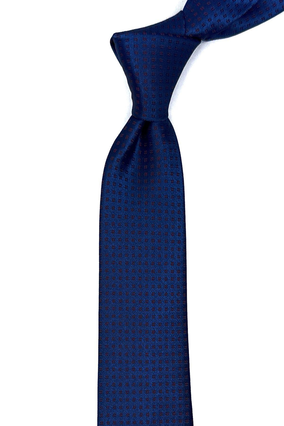 Lacivert Nokta Desen İnce Kravat SK7867