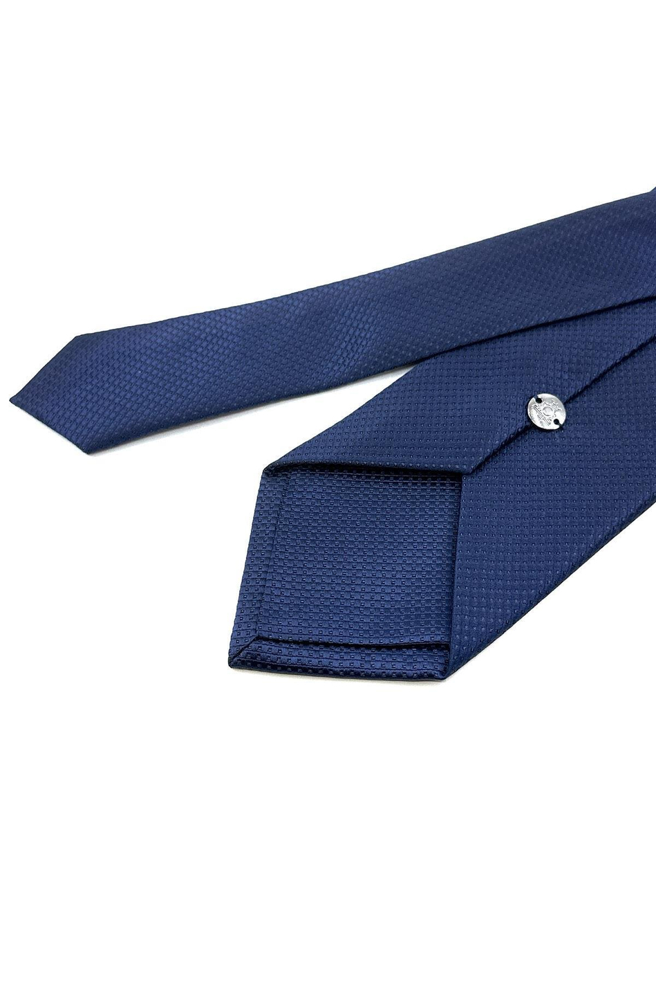 Lacivert Nokta Desen Mendilli Klasik Kravat KK11959