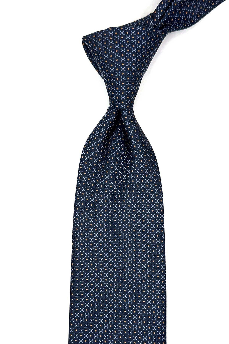 Lacivert Nokta Desen Mendilli Klasik Kravat KK12902