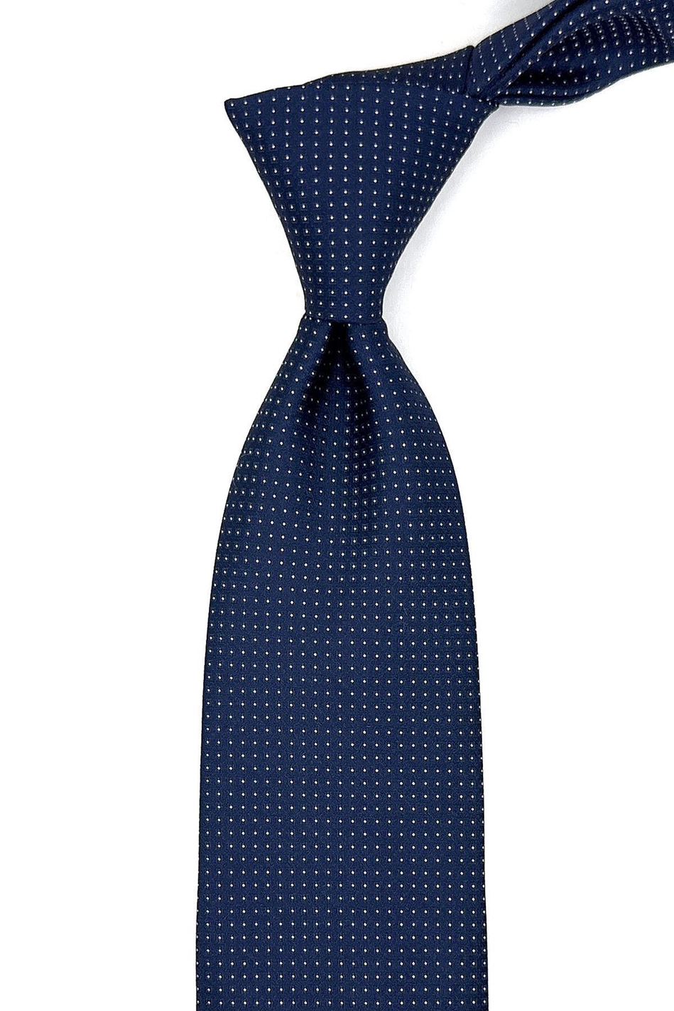 Lacivert Nokta Desen Mendilli Klasik Kravat KK11053