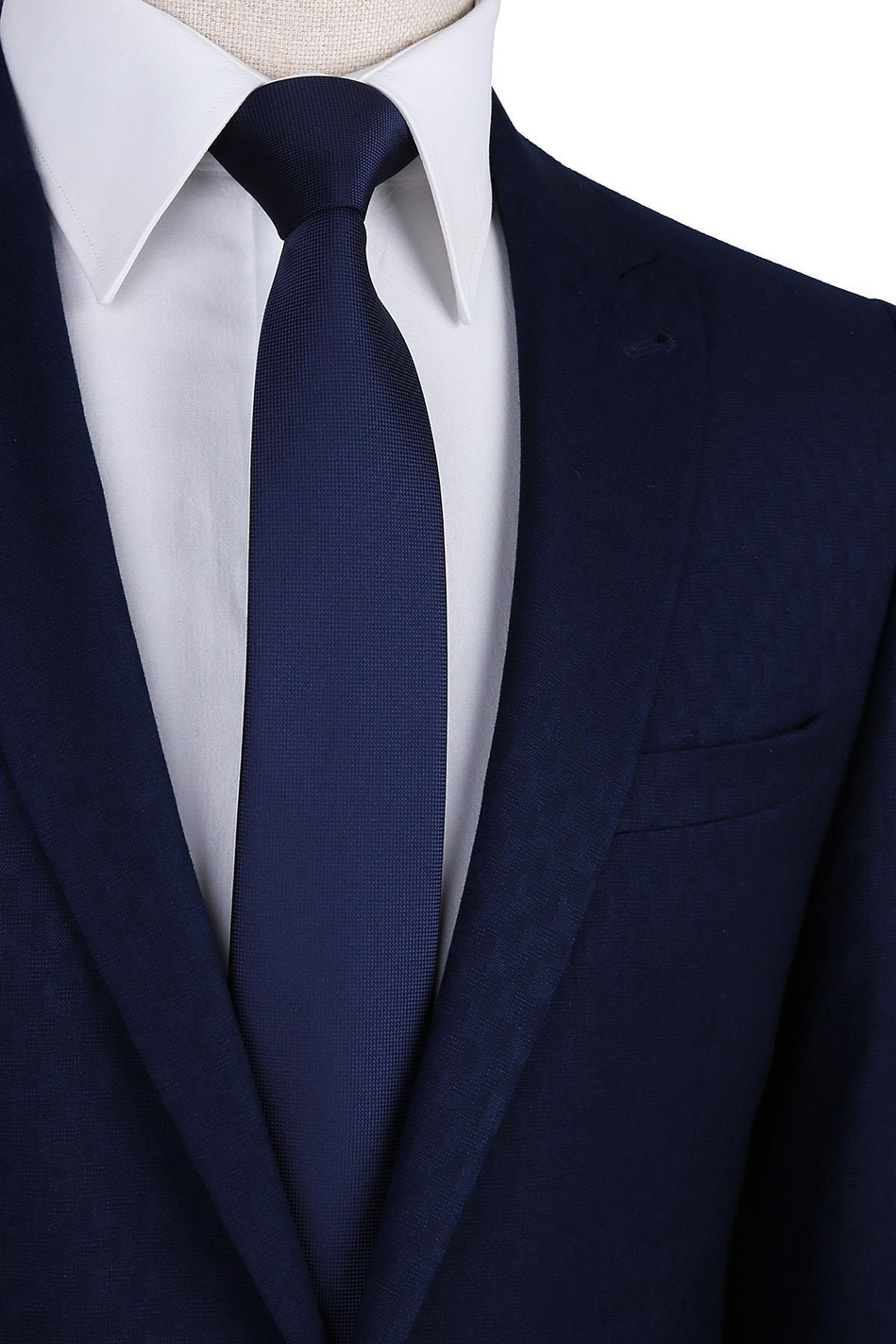 Lacivert Nokta Desen Slim Kravat SK7591