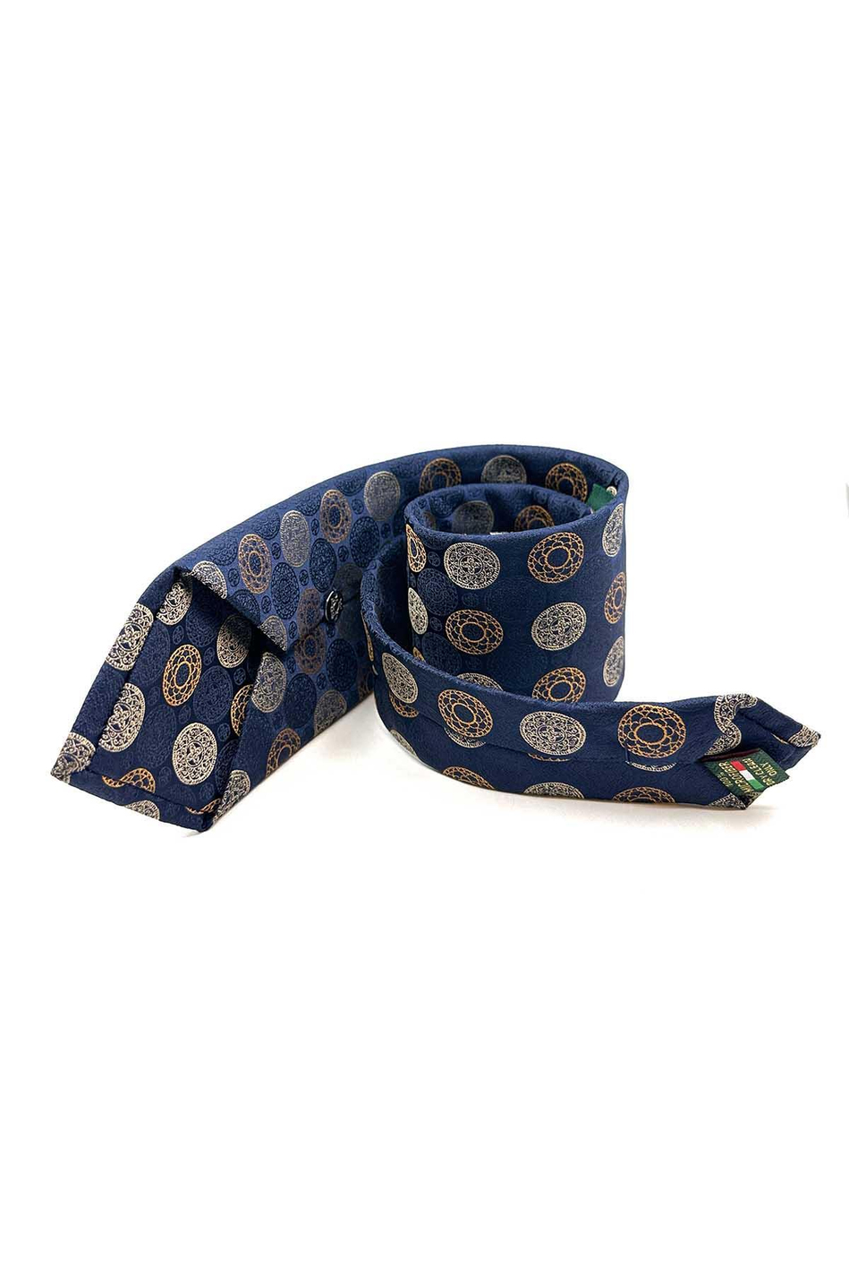 Lacivert Puantiye Desen Mendilli Klasik Kravat KK12989