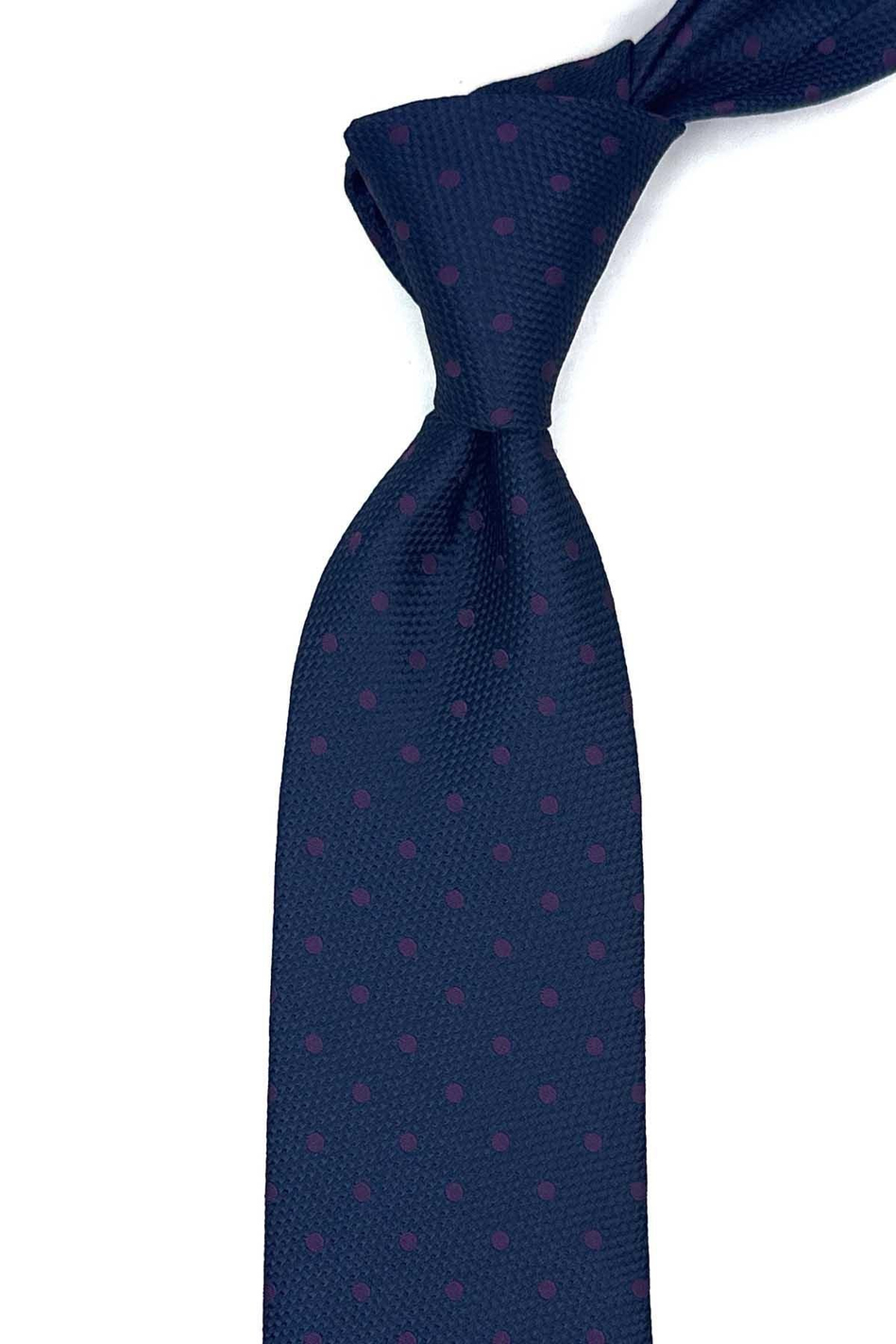 Lacivert Puantiye Desen Mendilli Klasik Kravat KK13002