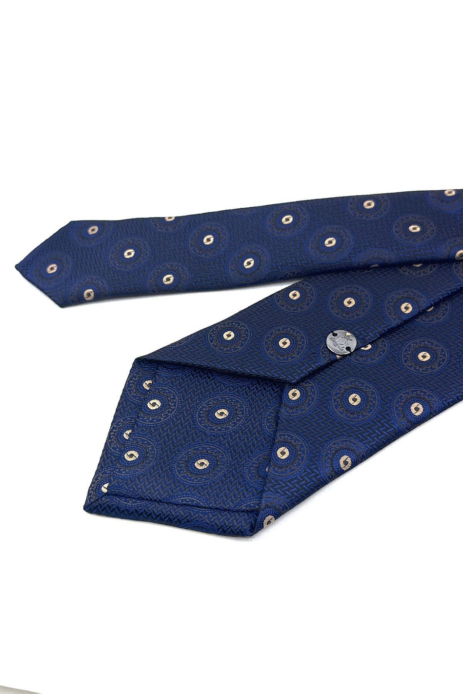 Lacivert Puantiye Desen Mendilli Klasik Kravat KK11808
