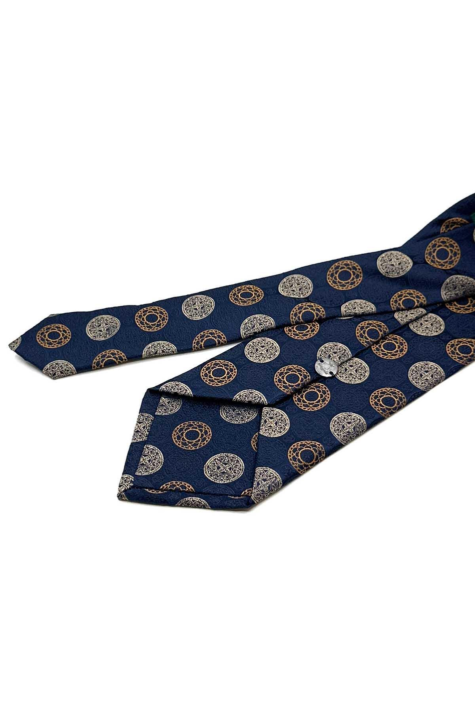 Lacivert Puantiye Desen Mendilli Klasik Kravat KK12989