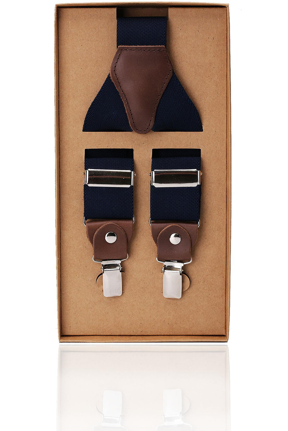 Lacivert Renk Deri Bağlantılı Erkek Pantolon Askısı PAN46