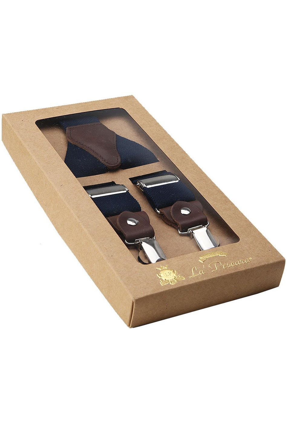 Lacivert Renk Deri Bağlantılı Erkek Pantolon Askısı PAN46