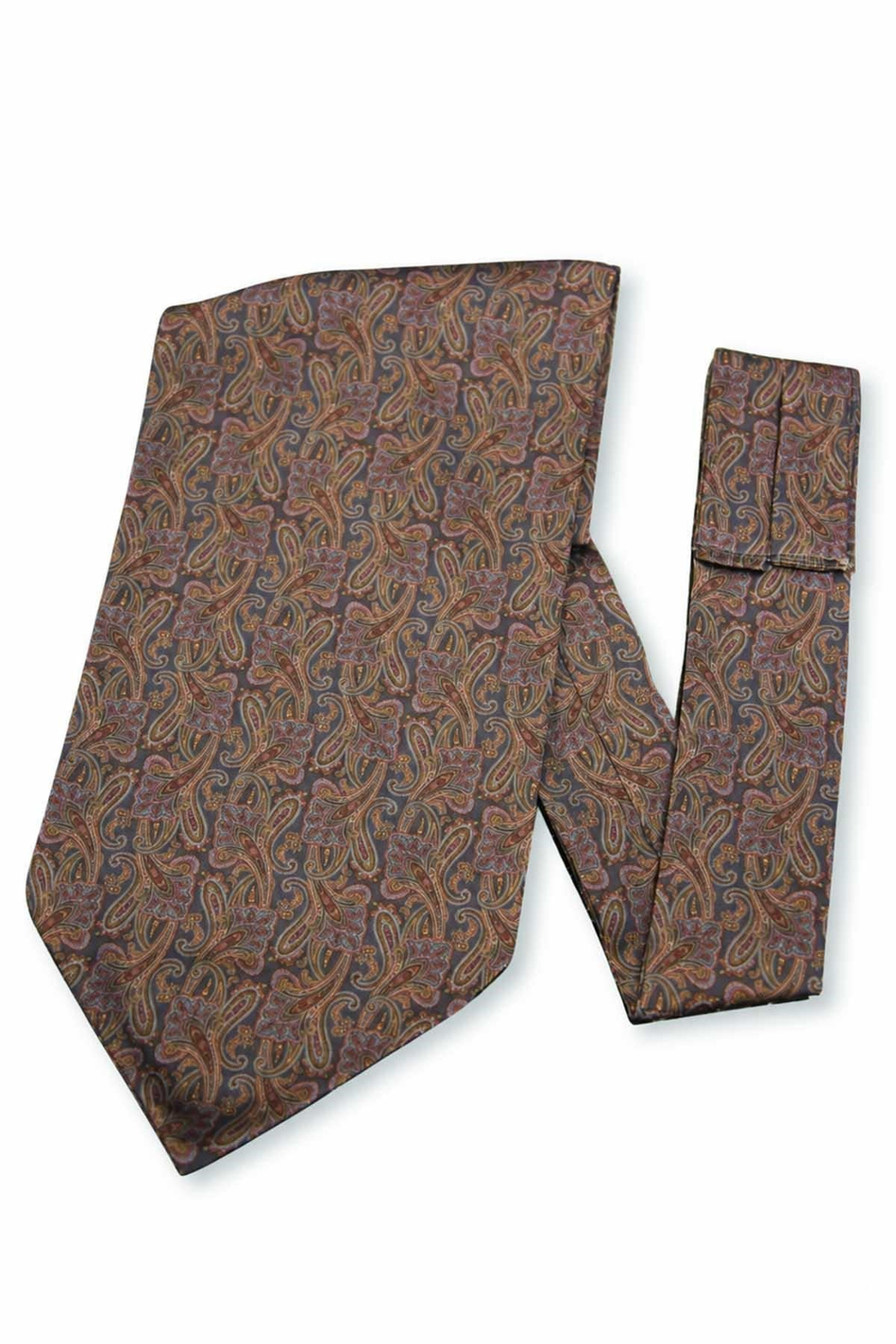 Lacivert Şal Desen Ascot Kravat K685