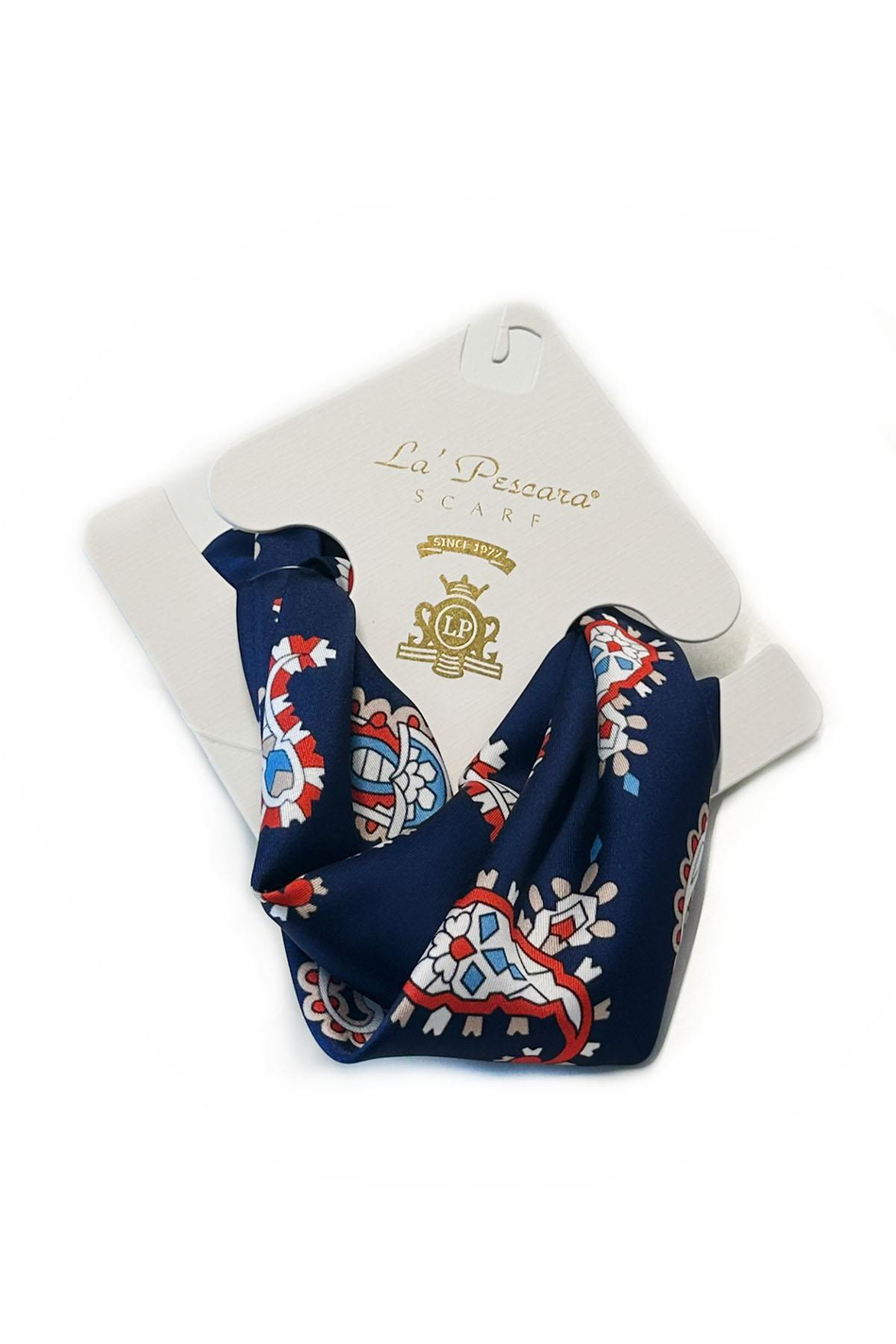 Lacivert Şal Desen Fular Bandana 55-55 cm KDNF10