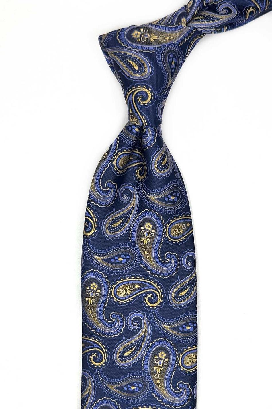 Lacivert Şal Desen Mendilli Klasik Kravat KK13122