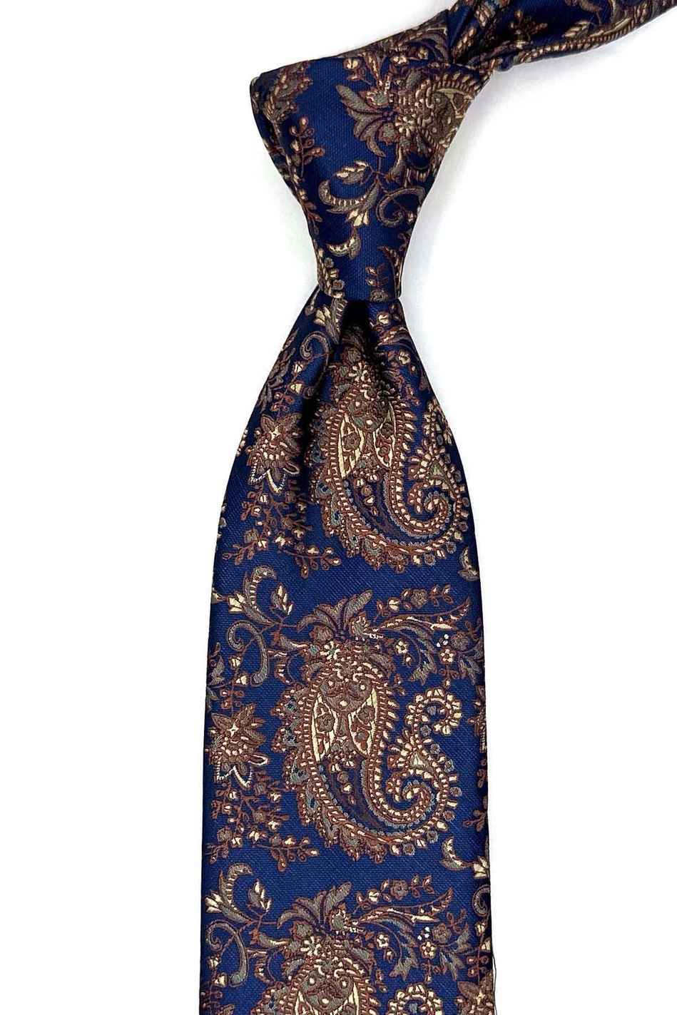 Lacivert Şal Desen Mendilli Klasik Kravat KK13122