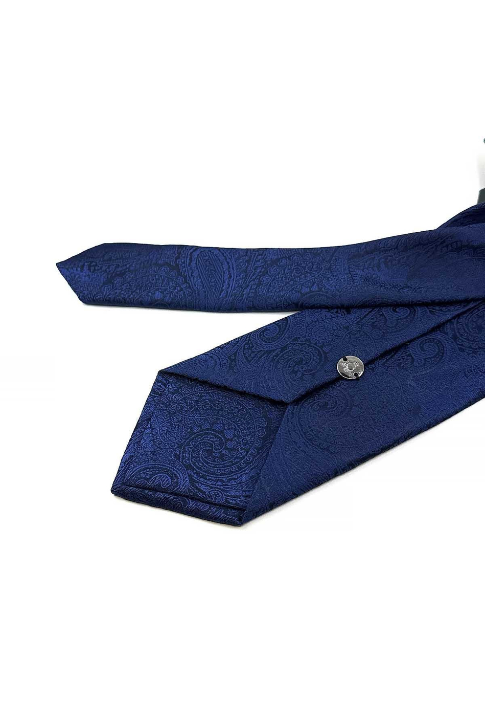 Lacivert Şal Desen Mendilli Klasik Kravat KK13123