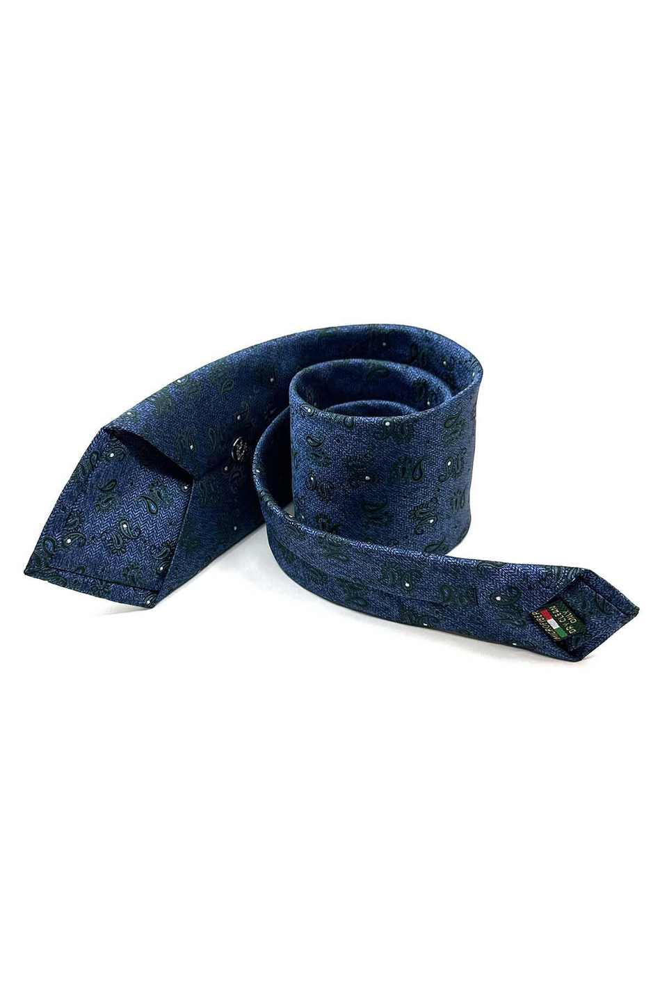 Lacivert Şal Desen Mendilli Klasik Kravat KK13113