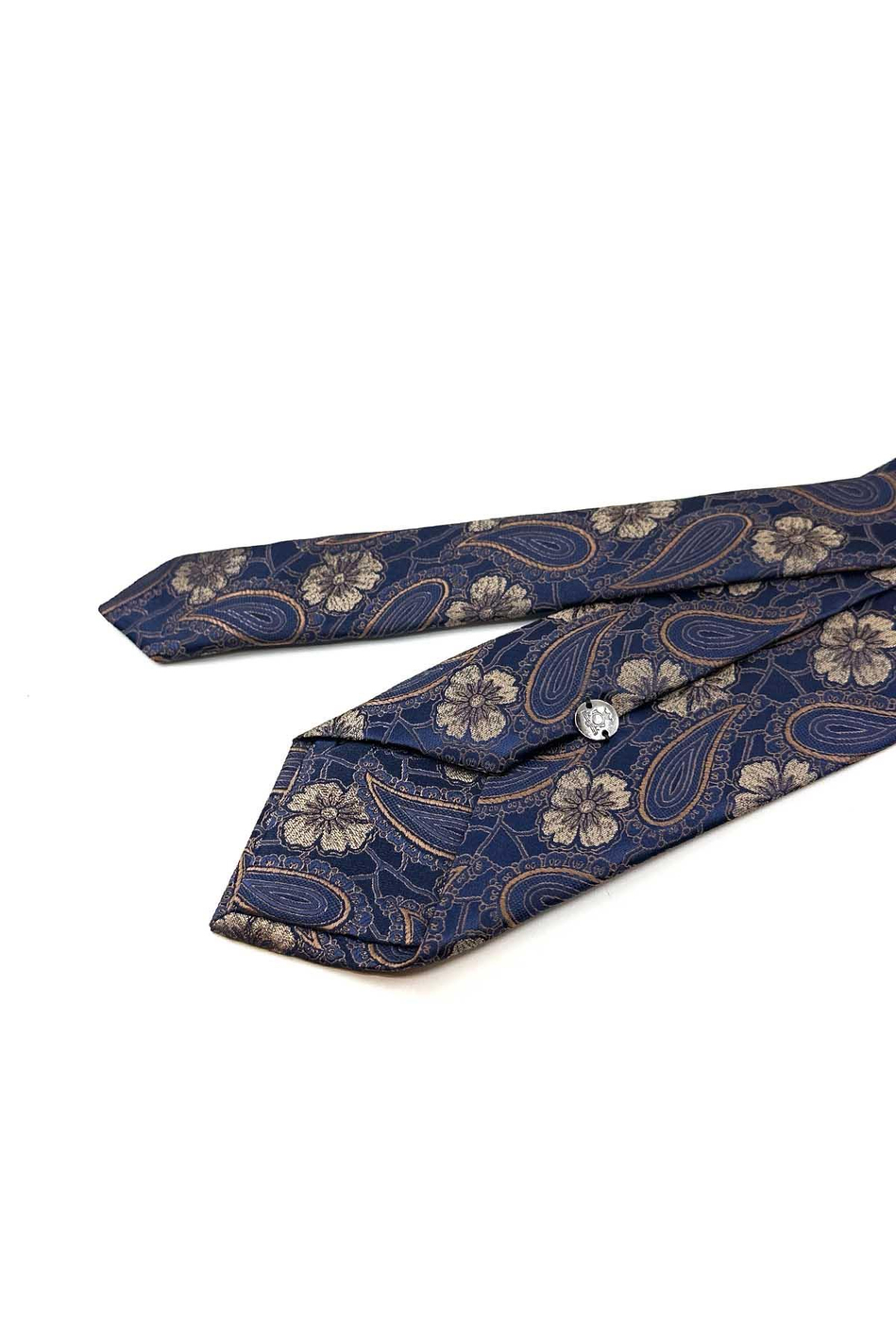 Lacivert Şal Desen Mendilli Klasik Kravat KK13118