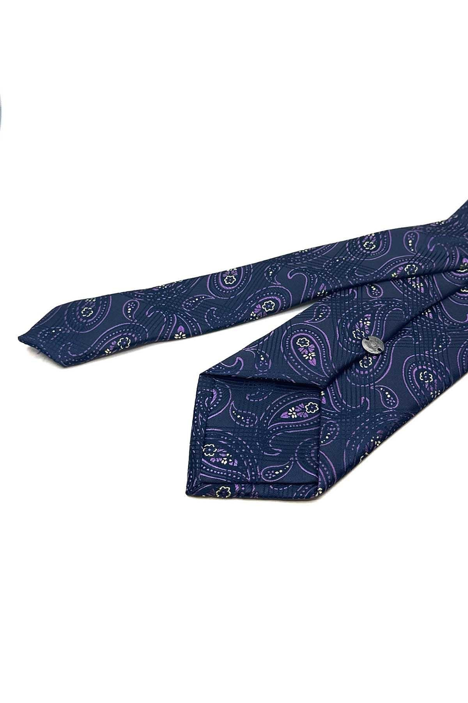Lacivert Şal Desen Mendilli Klasik Kravat KK13006