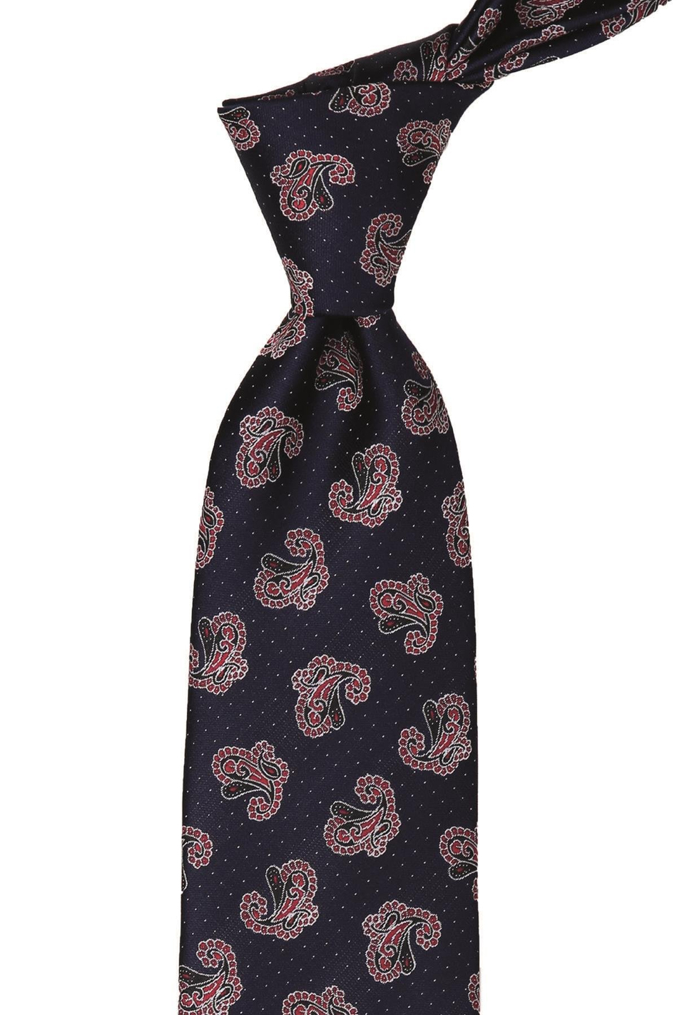 Lacivert Şal Desen Mendilli Klasik Kravat KK9863