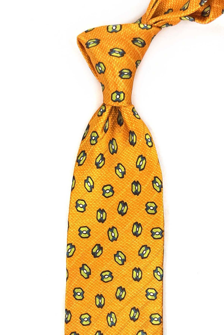 Lambourne Style Turuncu Motif Desen İtalyan İpek Kravat İK1992