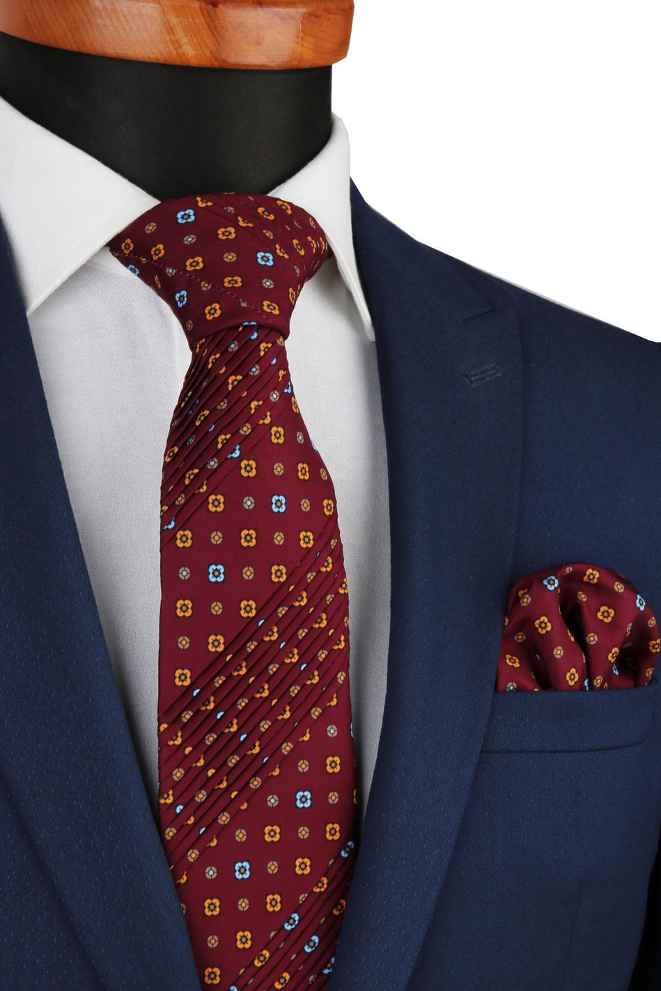 Langeuin Style Bordo Motif Desen İtalyan Piliseli Kravat CRK69