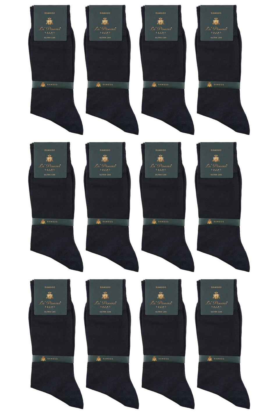 La'Pescara Ultra Lüks 12'li Füme Bambu Klasik Erkek Çorap Set CRP186