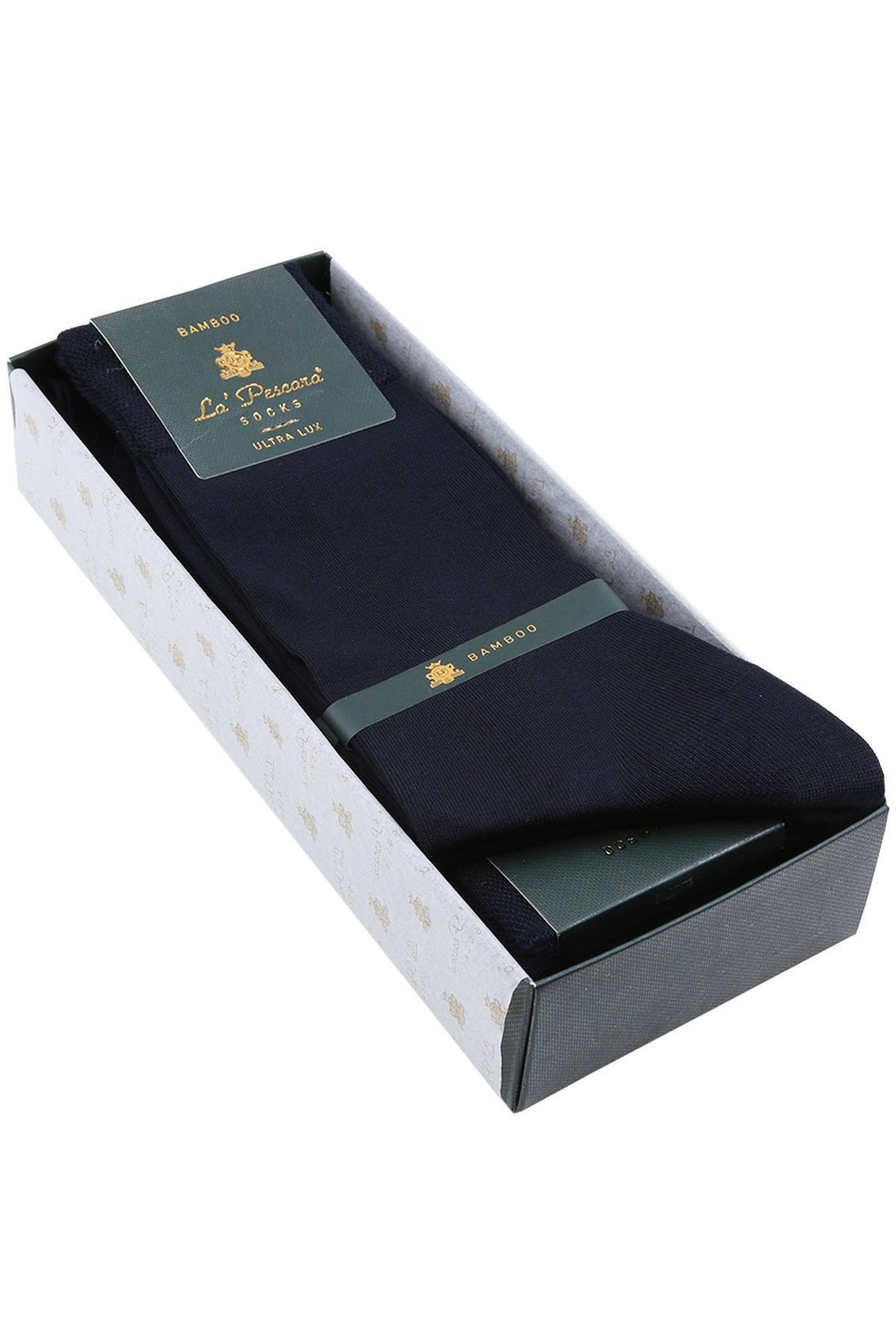 La'Pescara Ultra Lüks 12'li Lacivert Bambu Klasik Erkek Çorap Set CRP1