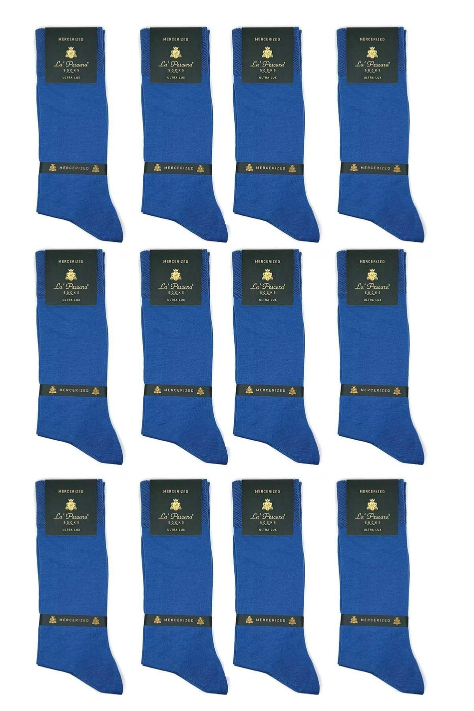 La'Pescara Ultra Lüks 12'li Mavi Merserize Erkek Çorap CRP292
