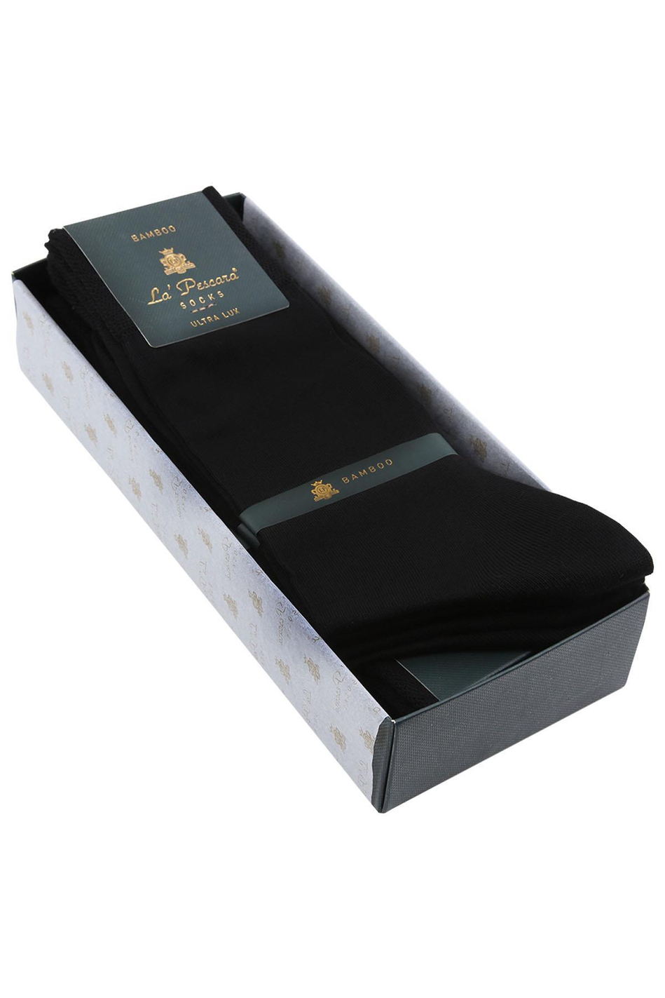 La'Pescara Ultra Lüks 12'li Siyah Bambu Klasik Erkek Çorap Set CRP188