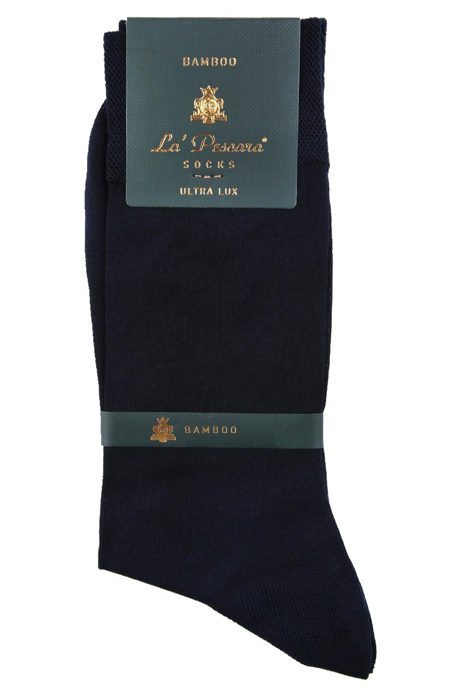 La'Pescara Ultra Lüks 6'lı Siyah Lacivert Bambu Klasik Erkek Çorap Set