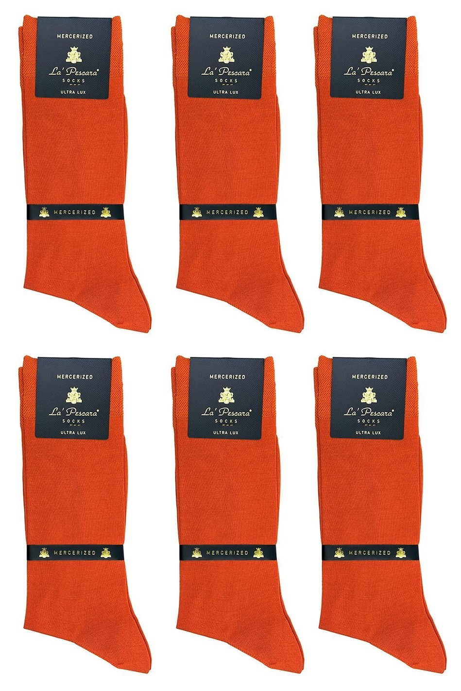 La'Pescara Ultra Lüks 6'lı Turuncu Merserize Erkek Çorap CRP218