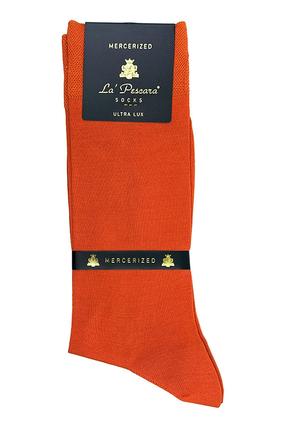 La'Pescara Ultra Lüks Turuncu Merserize Erkek Çorap CRP215