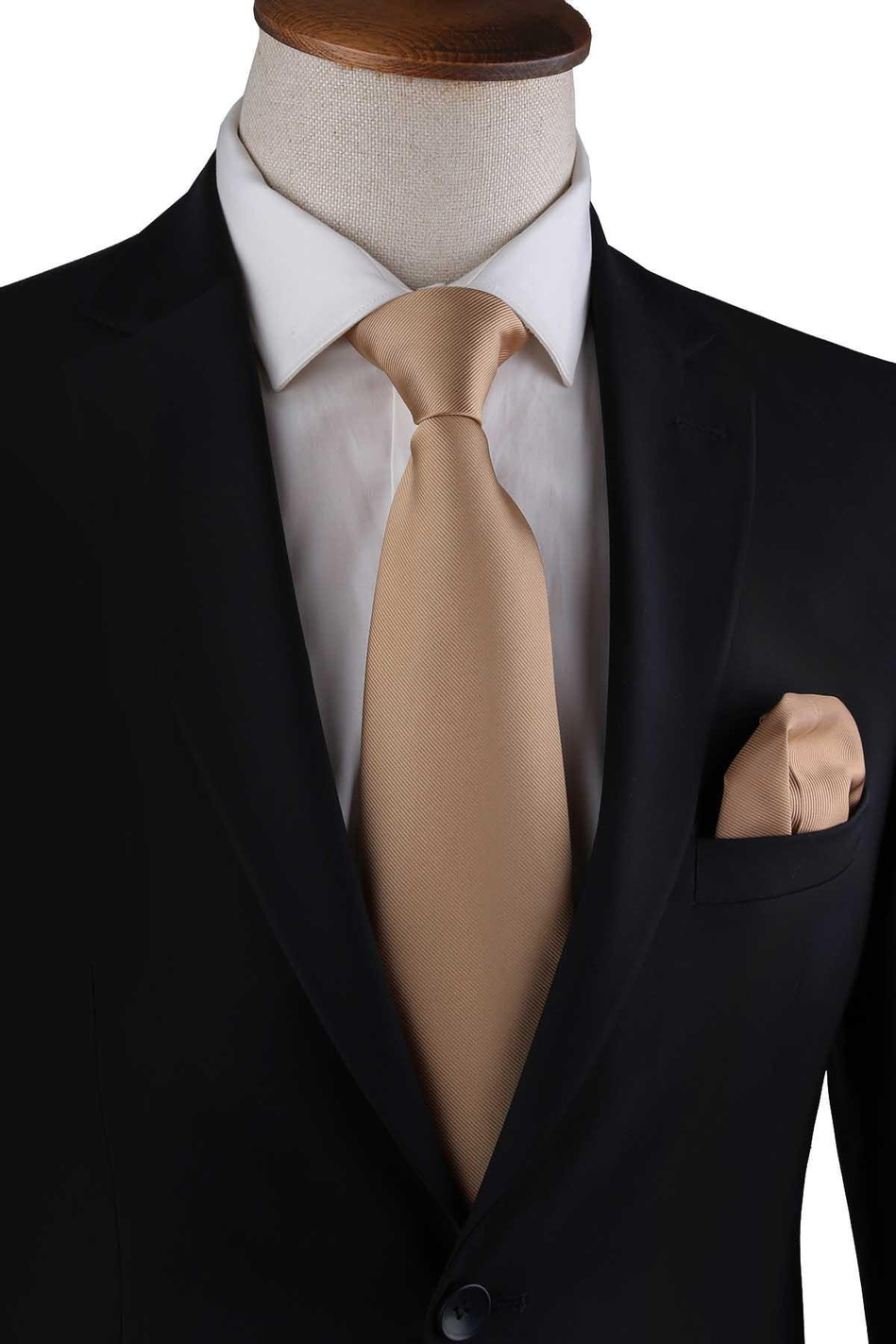 Latte Reps Dokulu Düz Mendilli Klasik Kravat KK13179