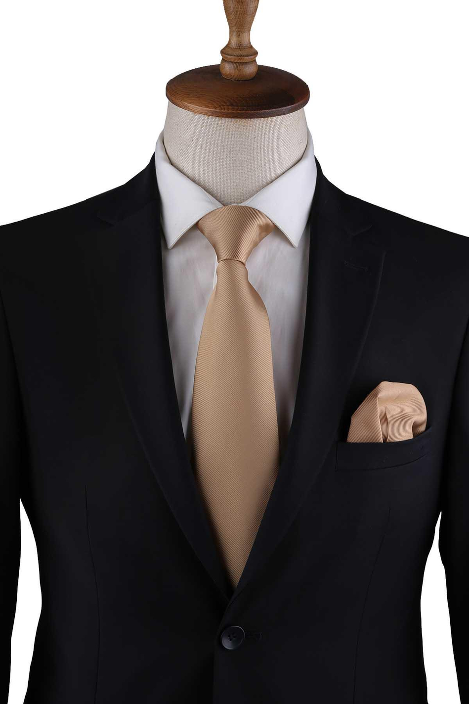 Latte Reps Dokulu Düz Mendilli Klasik Kravat KK13179