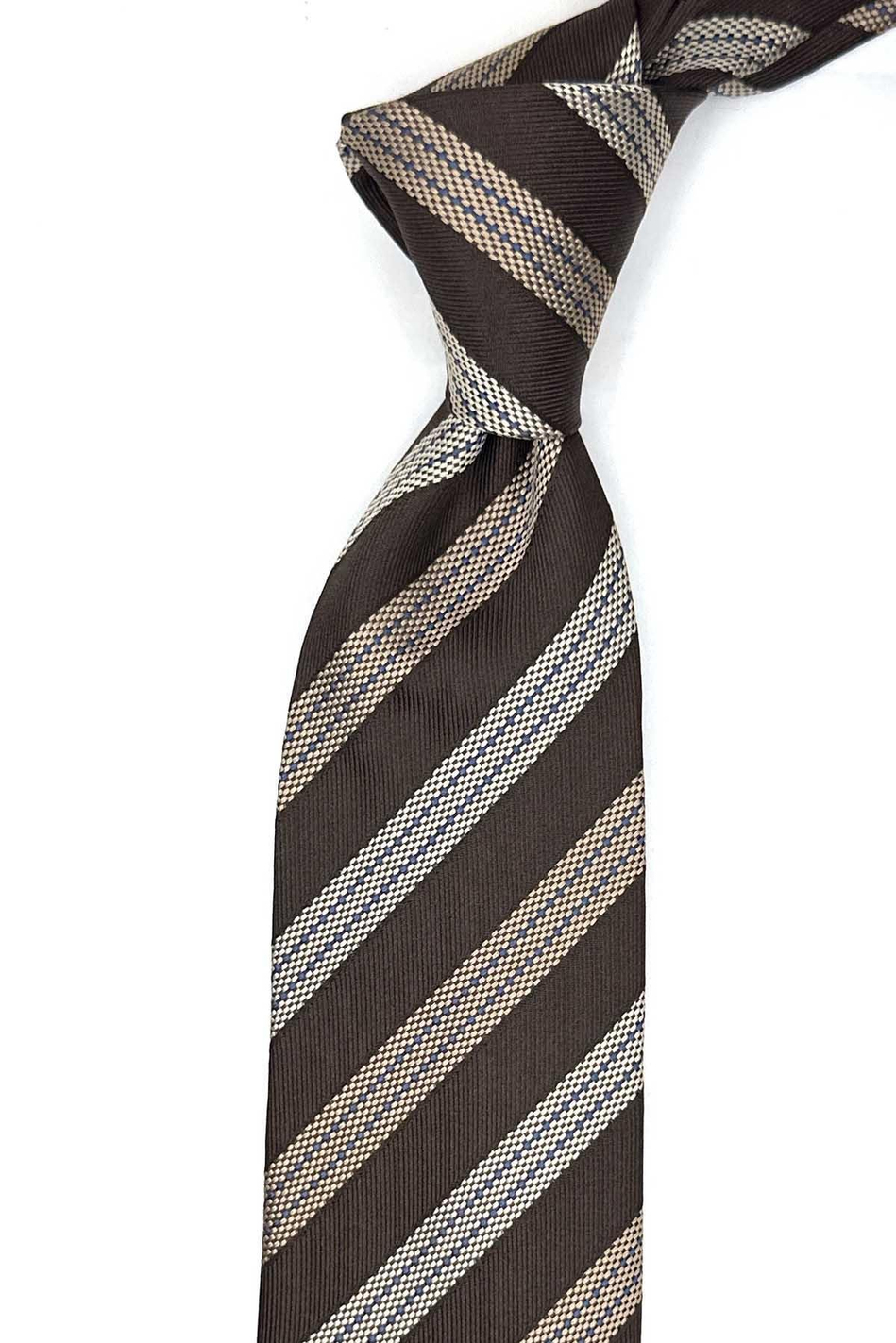 Leccio Style Kahverengi İtalyan İpek Kravat İK2198