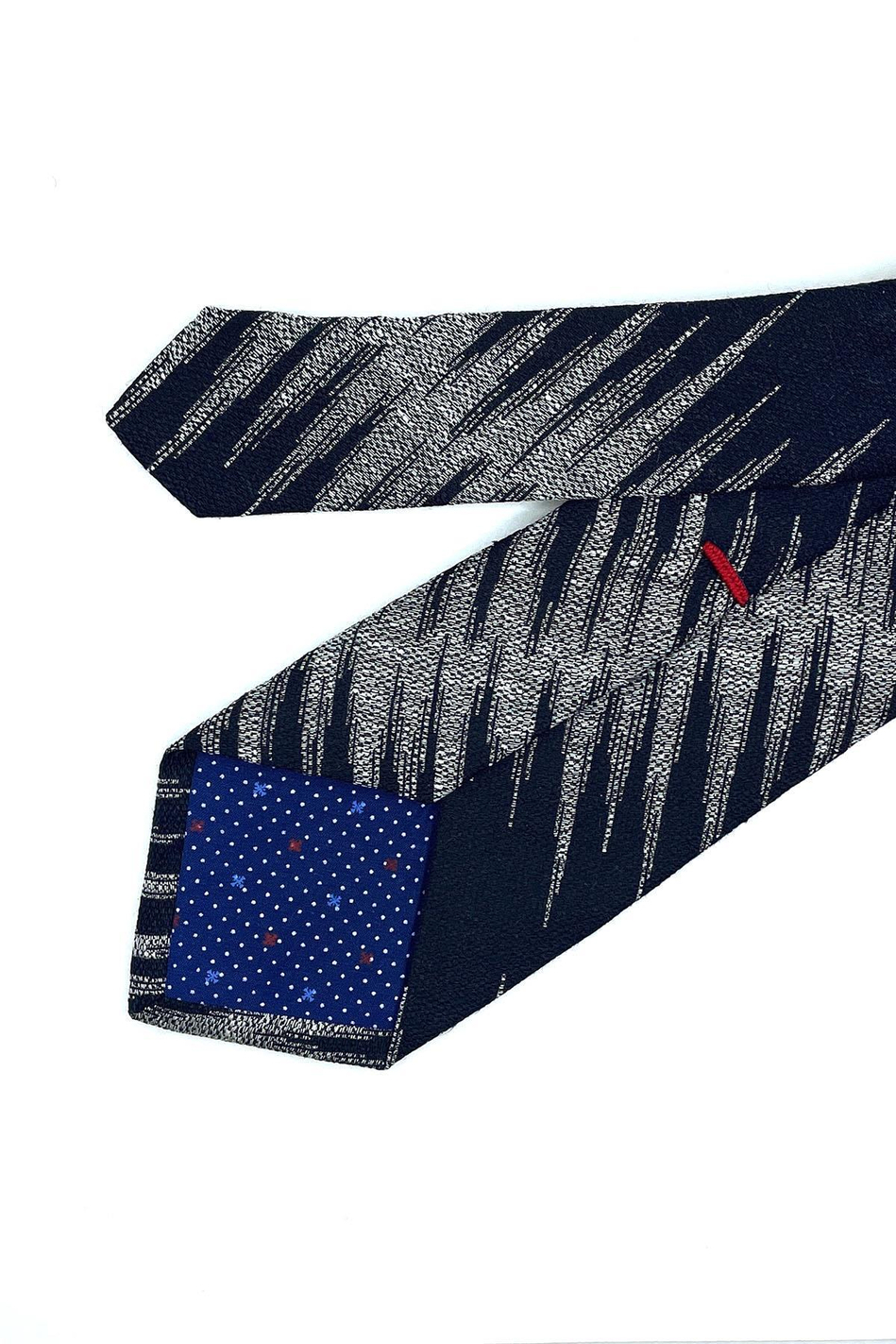 Leocatio Style Lacivert Motif Desen İtalyan İpek Kravat İK1199