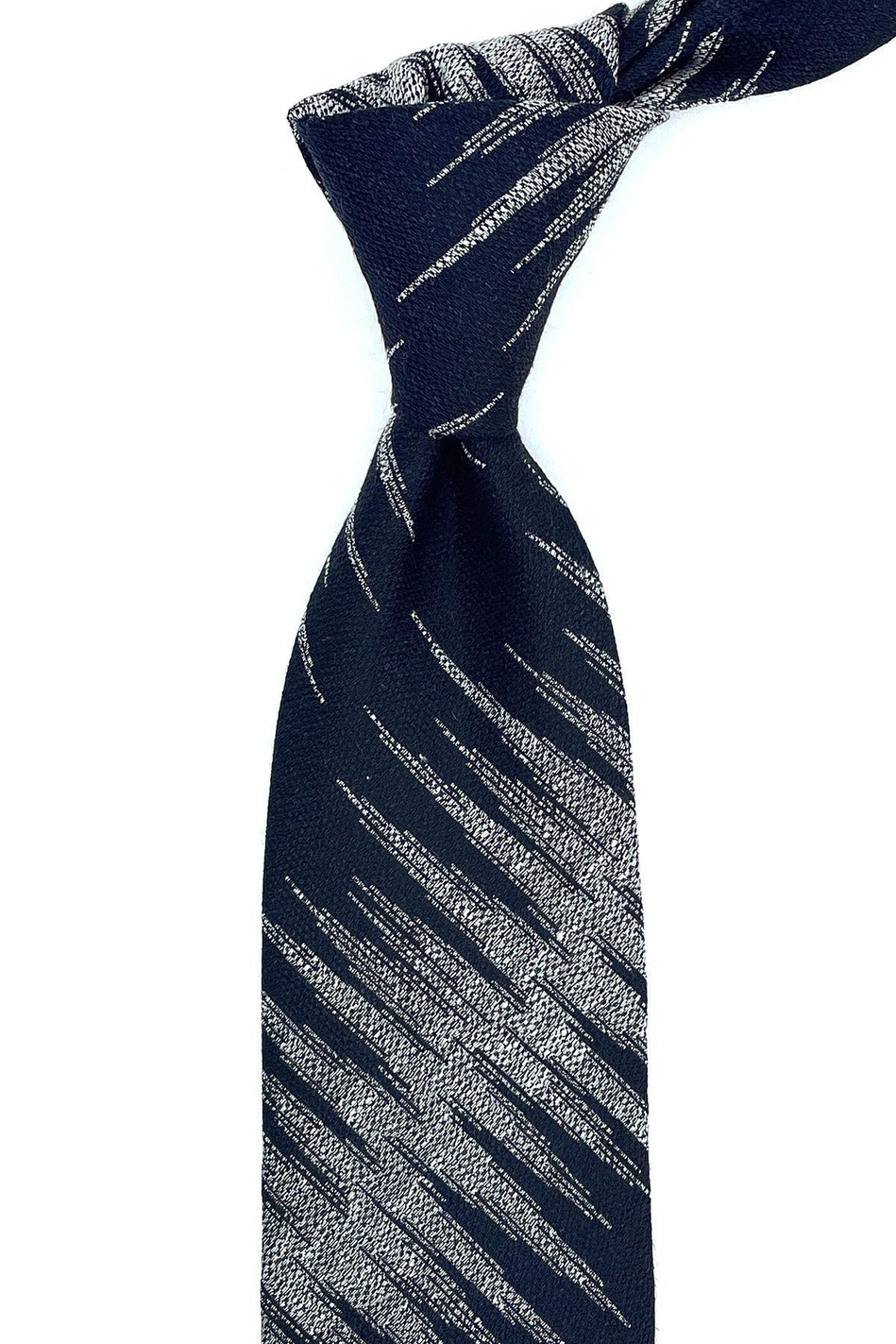 Leocatio Style Lacivert Motif Desen İtalyan İpek Kravat İK1199