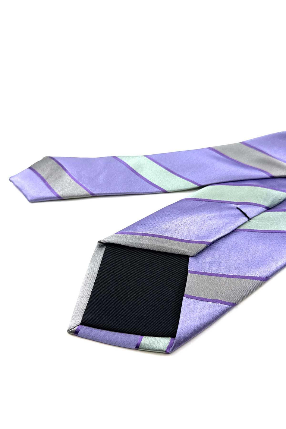 Lila Çizgi Desen İtalyan İpek Kravat İK1633