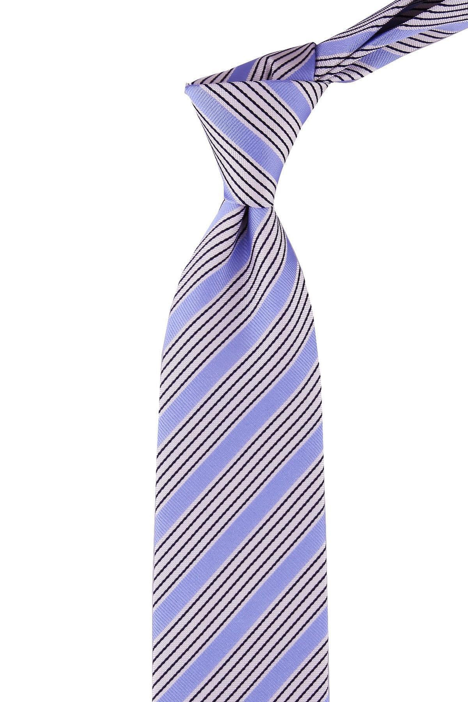Liviano Style Lila Çizgi Desen İtalyan İpek Kravat İK863