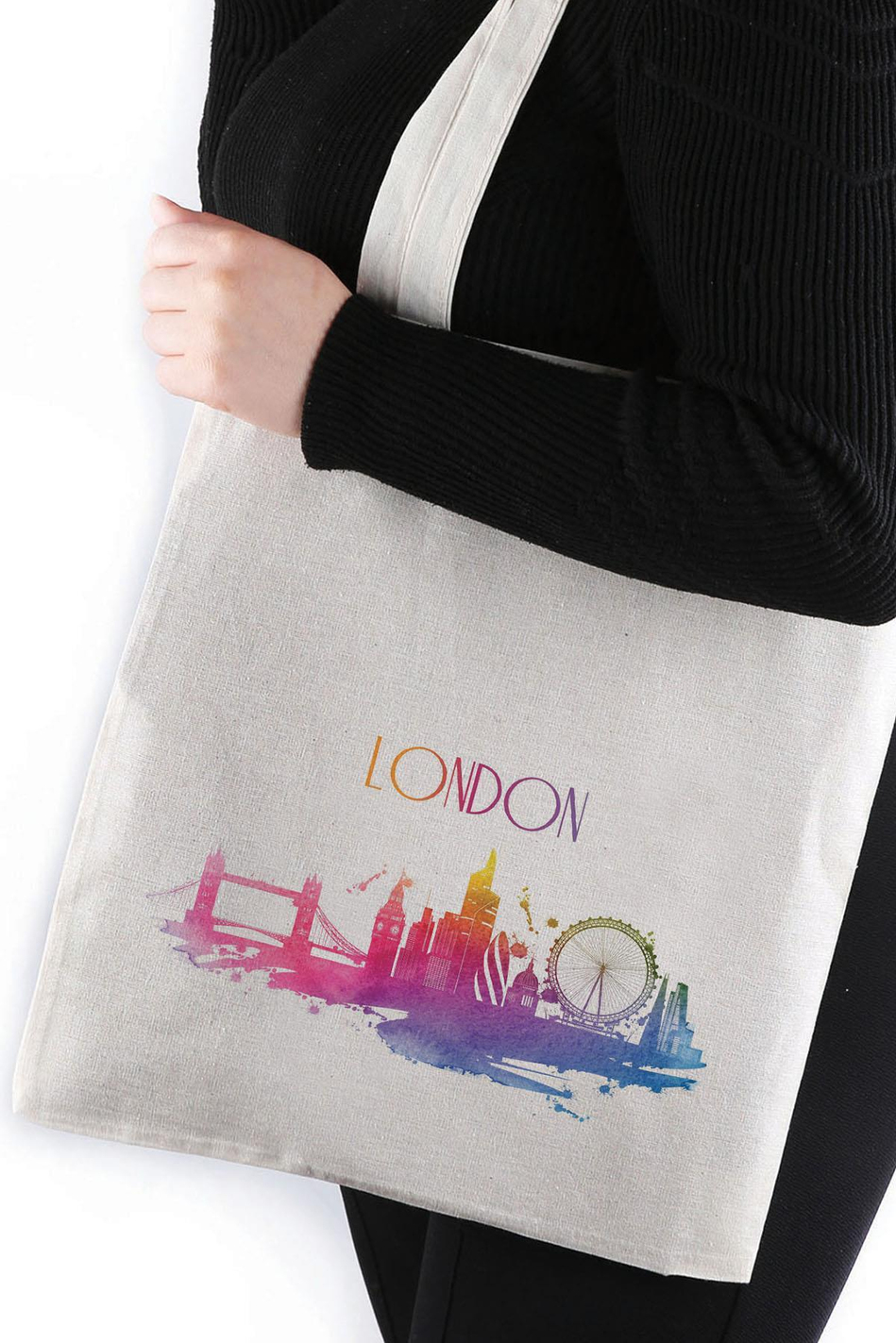 London Baskılı Bez Çanta 35*40 Tote Bag TOT105