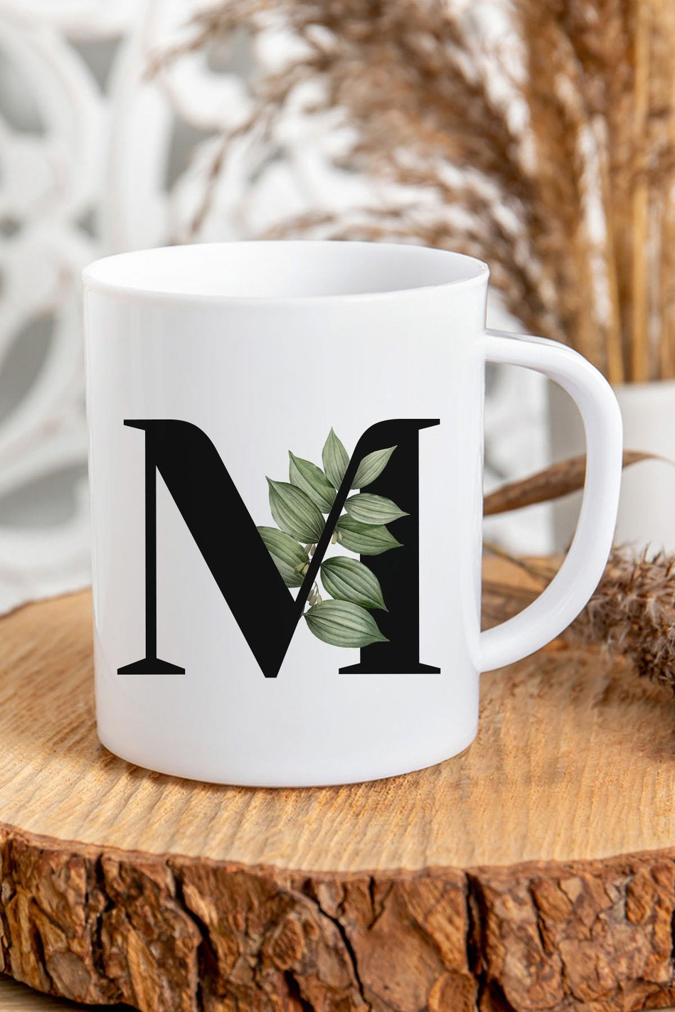 M Harfli Baş Harf Baskılı Kupa Bardak