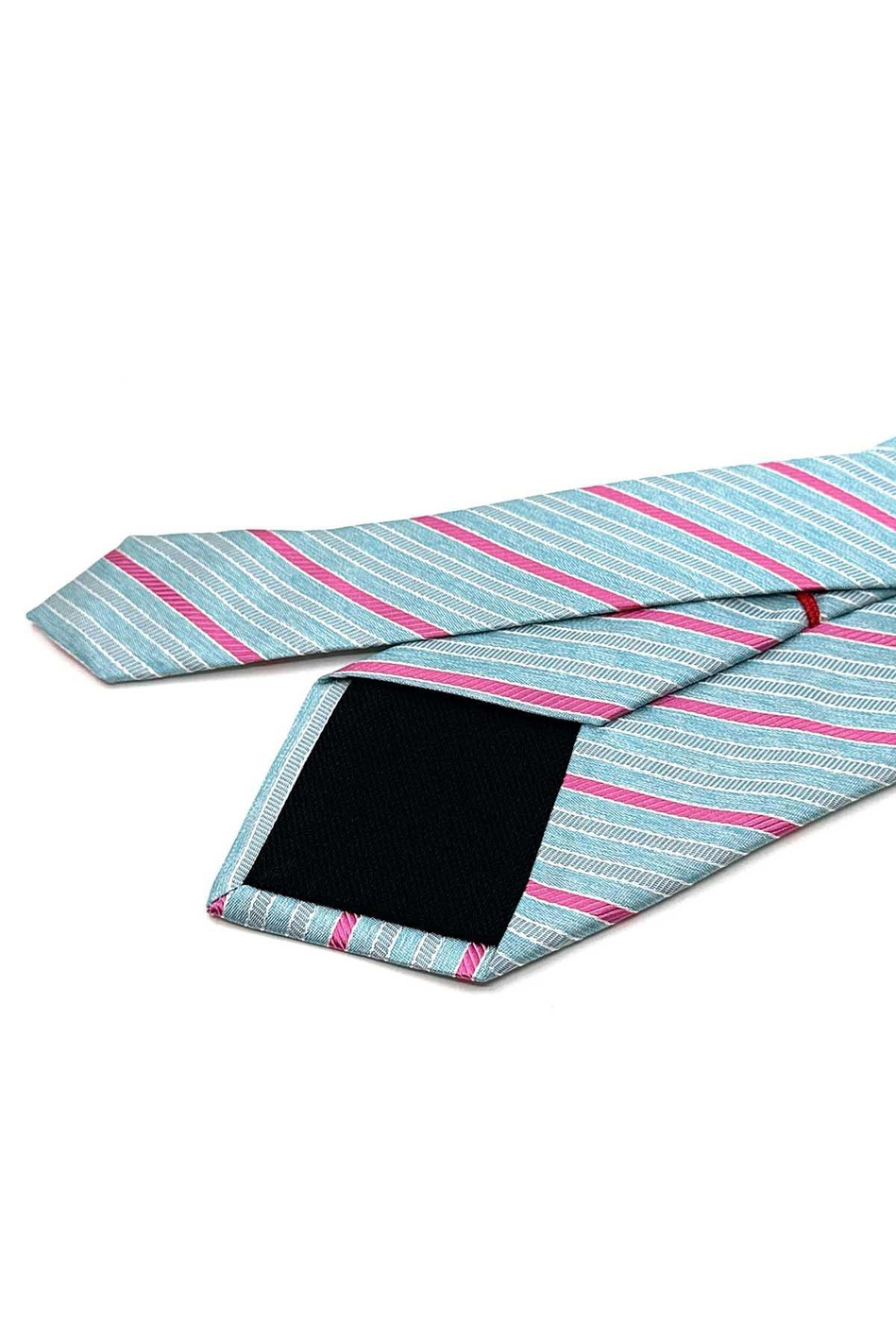 Mandrio Style Turkuaz Çizgi Desen İtalyan İpek Kravat İK1737