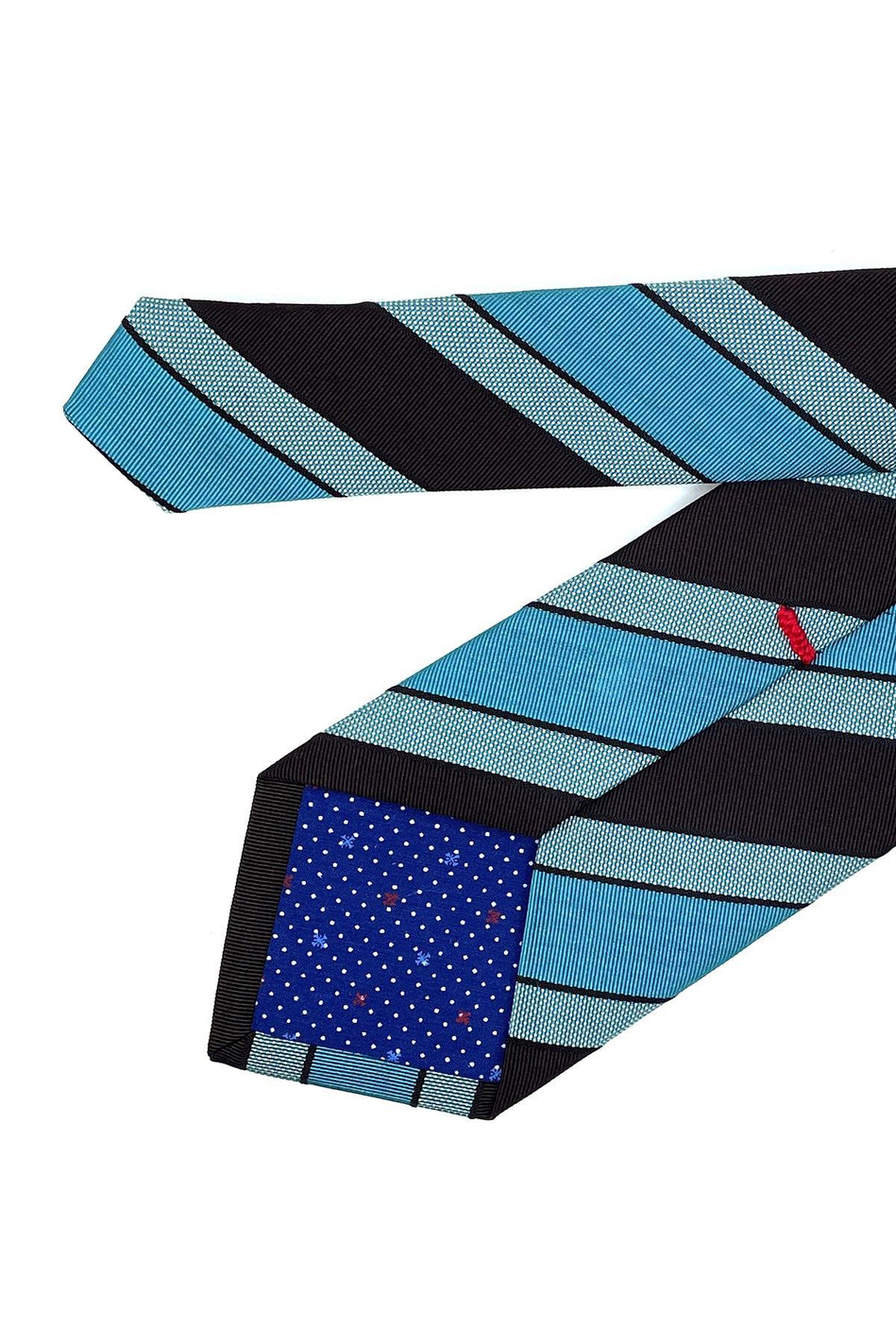 Marona Style Petrol - Kahve Çizgi Desen İtalyan İpek Kravat İK1250