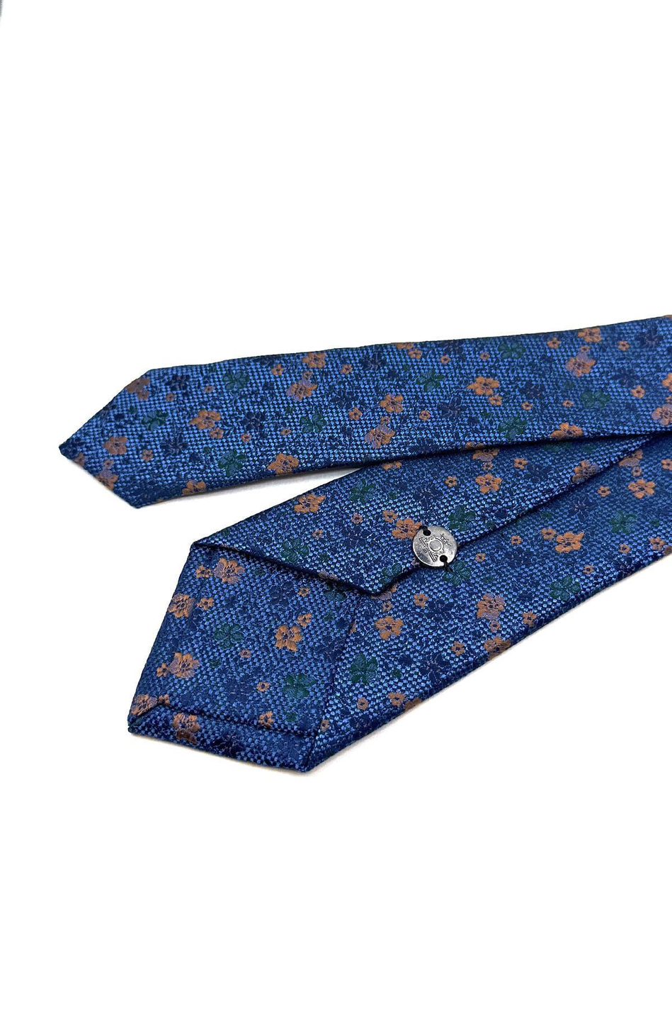 Mavi Çiçek Desen İnce Kravat SK7935