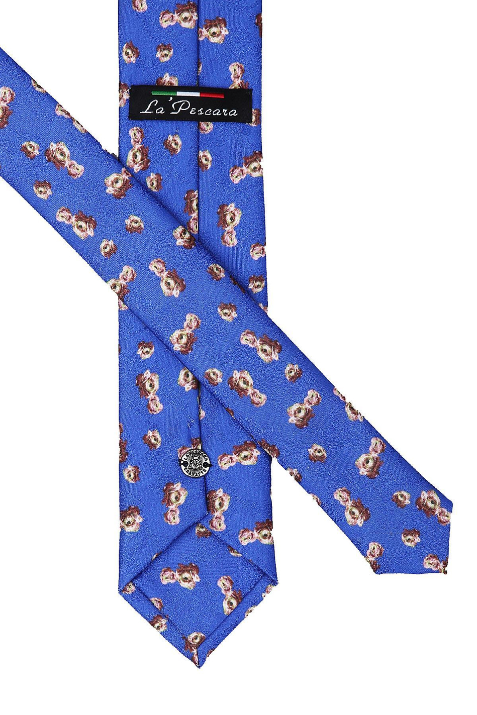 Mavi Çiçek Desenli Slim Kravat 5891