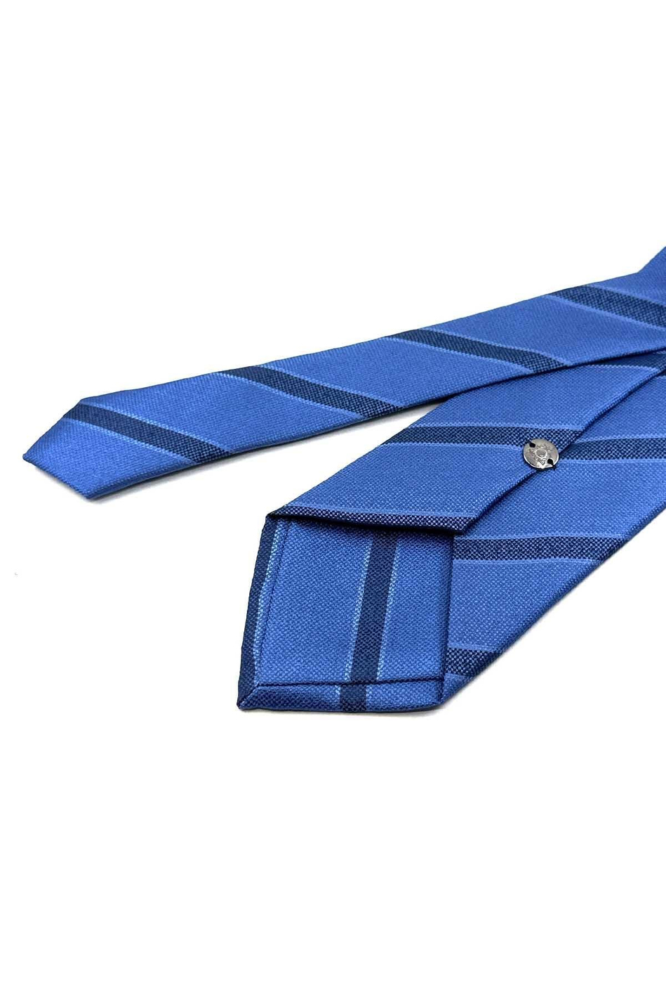 Mavi Çizgi Desen Mendilli Klasik Kravat KK12668
