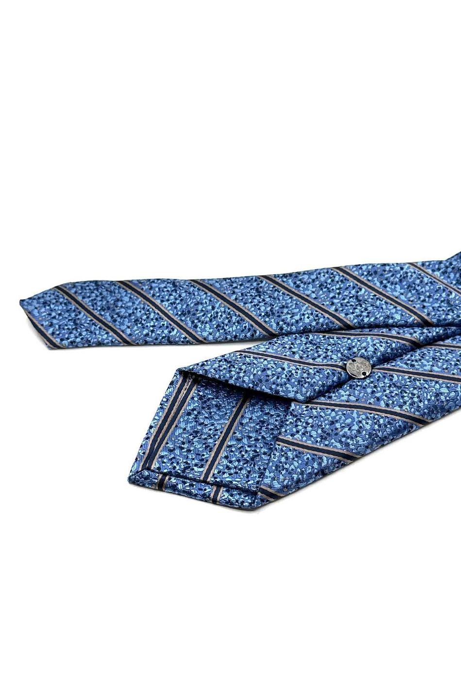 Mavi Çizgi Desen Mendilli Klasik Kravat KK12913