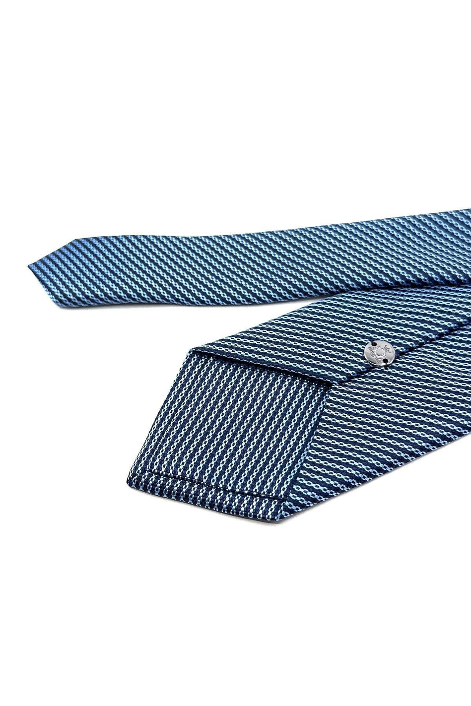 Mavi Çizgi Desen Mendilli Klasik Kravat KK11921
