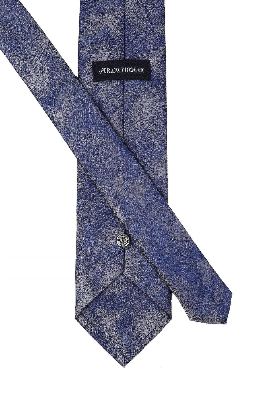 Mavi - Gri Kum Desen Mendil Klasik Kravat KK10543