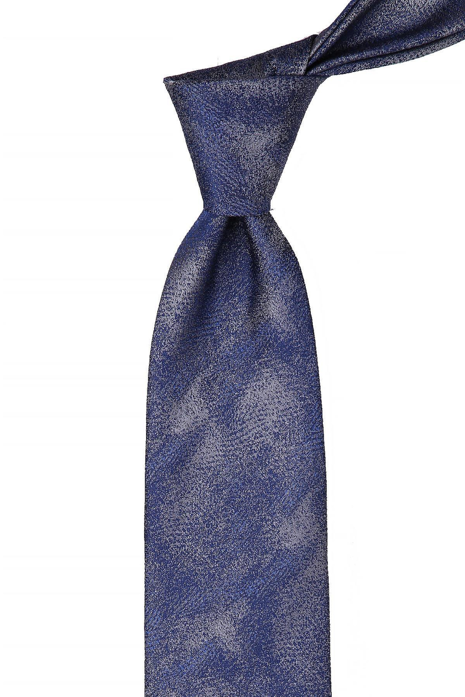 Mavi - Gri Kum Desen Mendil Klasik Kravat KK10543