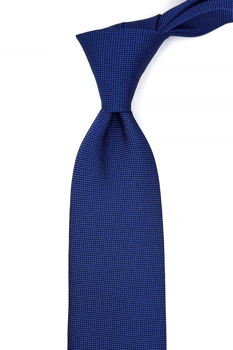 Mavi Kendinden Desen Mendilli Klasik Kravat KK11041