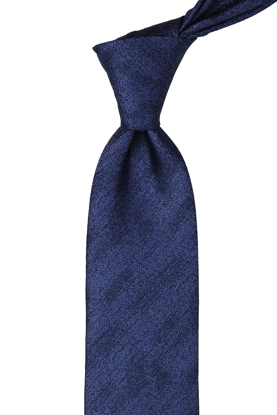 Mavi Kendinden Desen Mendilli Klasik Kravat KK10095
